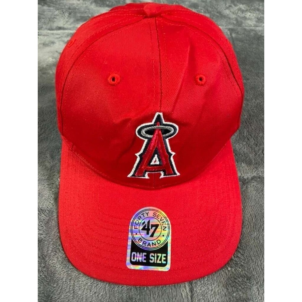 Los Angeles Angels '47 Brand Red Snapback Adjustable Hat MLB Baseball Cap Mens.